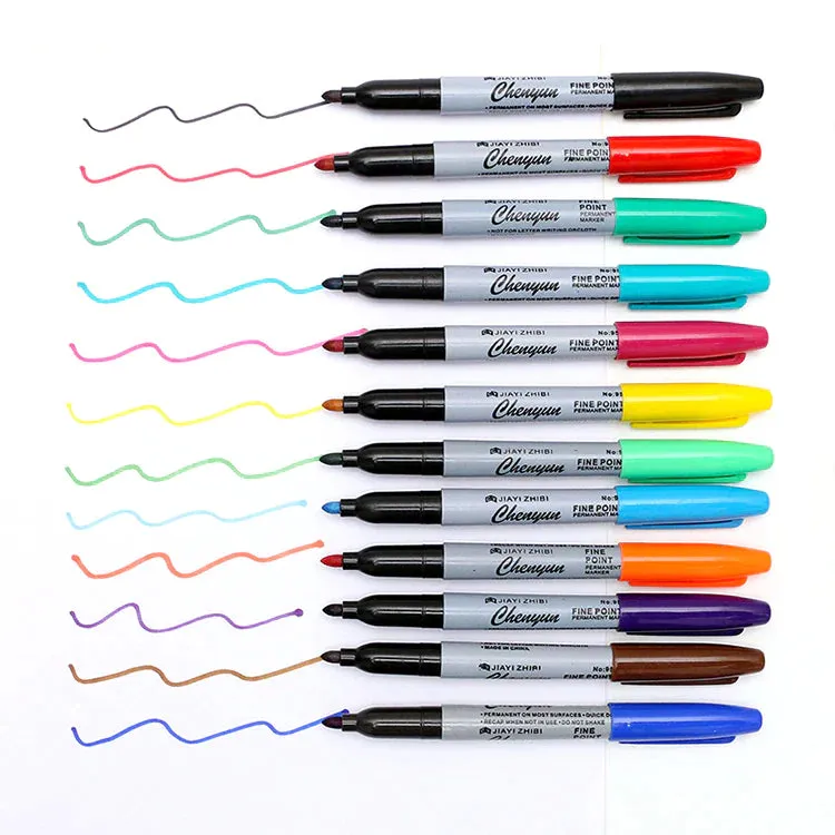 12 Pack - Permanent Markers (Coloured)