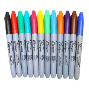 12 Pack - Permanent Markers (Coloured)
