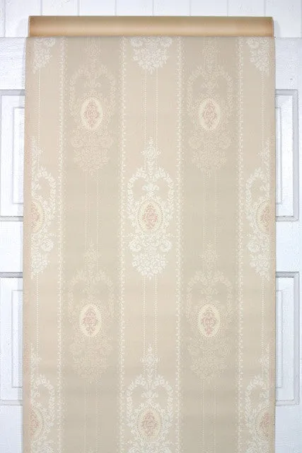 1940s Damask Vintage Wallpaper
