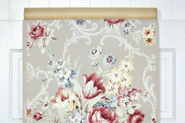 1940s Floral Vintage Wallpaper