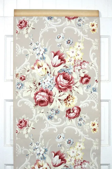 1940s Floral Vintage Wallpaper