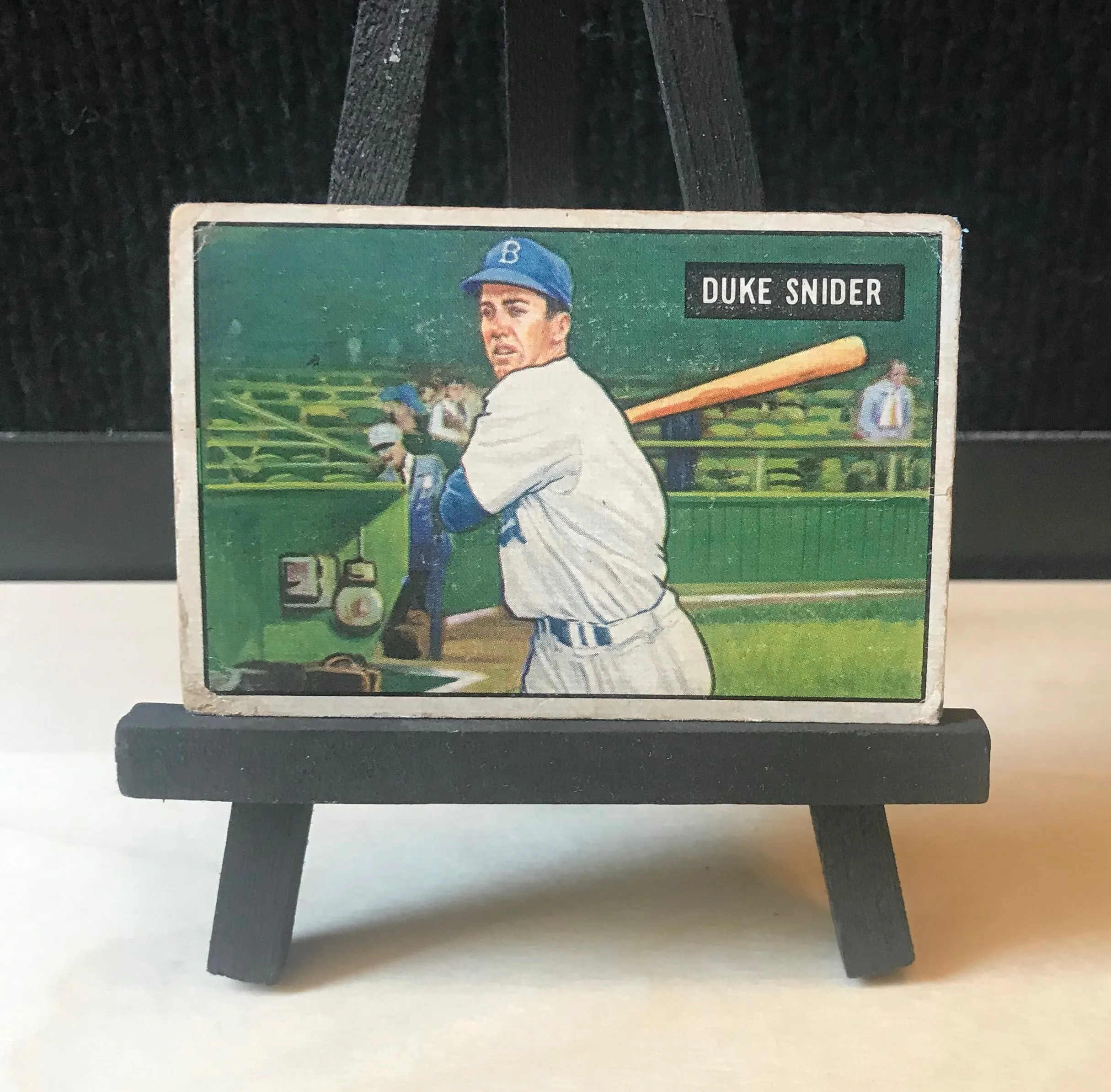 1951 BOWMAN DUKE SNIDER CARD - EBBETS FIELD PAINTING