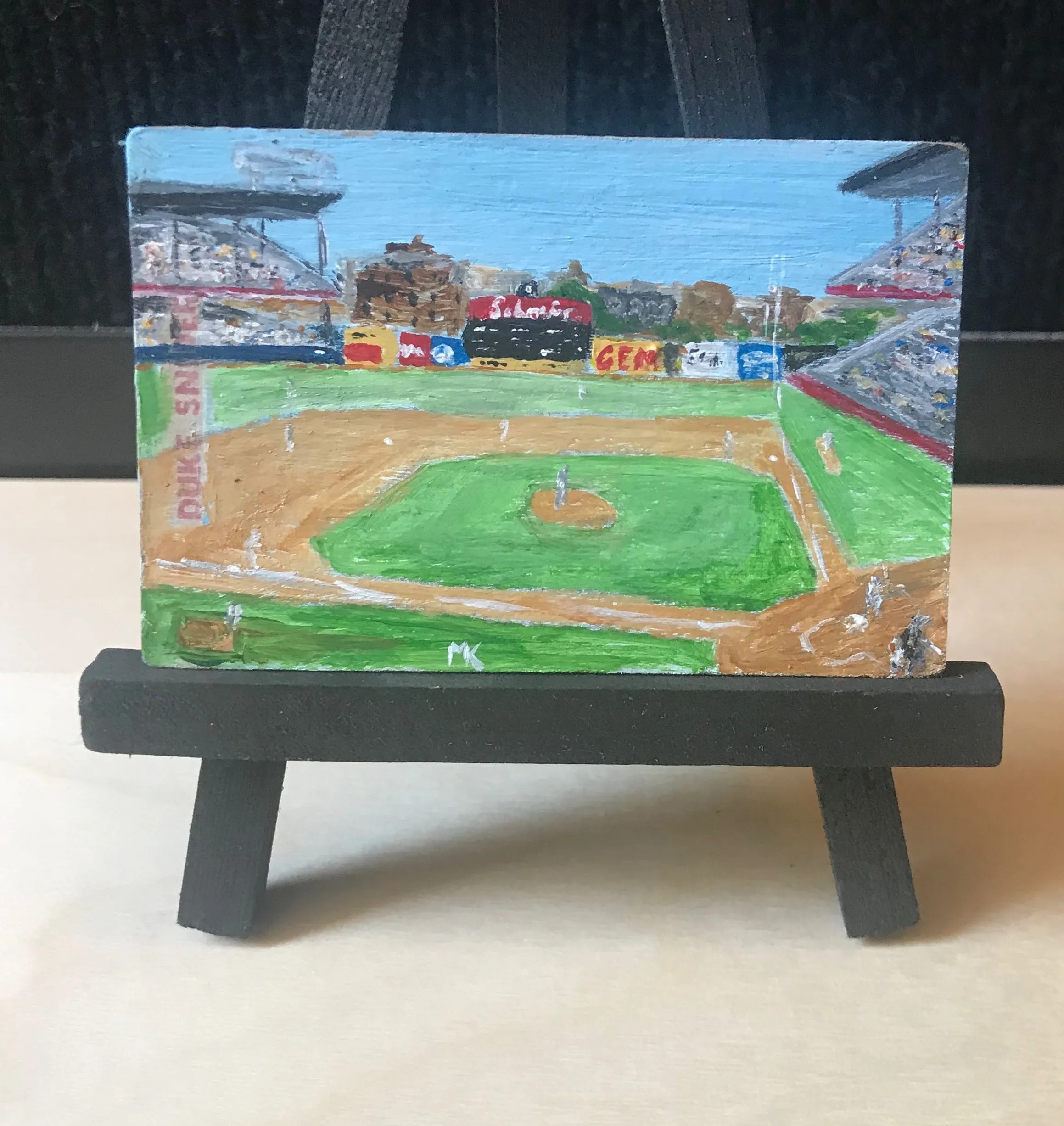1951 BOWMAN DUKE SNIDER CARD - EBBETS FIELD PAINTING