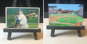 1951 BOWMAN DUKE SNIDER CARD - EBBETS FIELD PAINTING