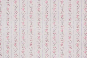 1960s Floral Stripe Vintage Wallpaper