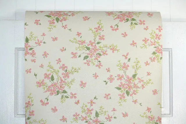 1960s Floral Vintage Wallpaper