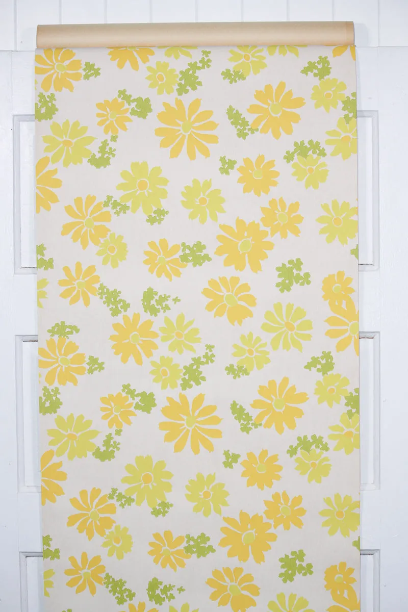 1960s Floral Vintage Wallpaper