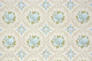 1960s Floral Vintage Wallpaper