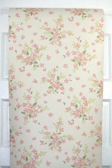 1960s Floral Vintage Wallpaper