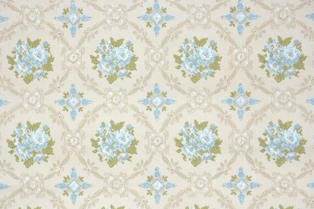 1960s Floral Vintage Wallpaper
