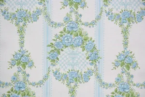 1960s Floral Vintage Wallpaper