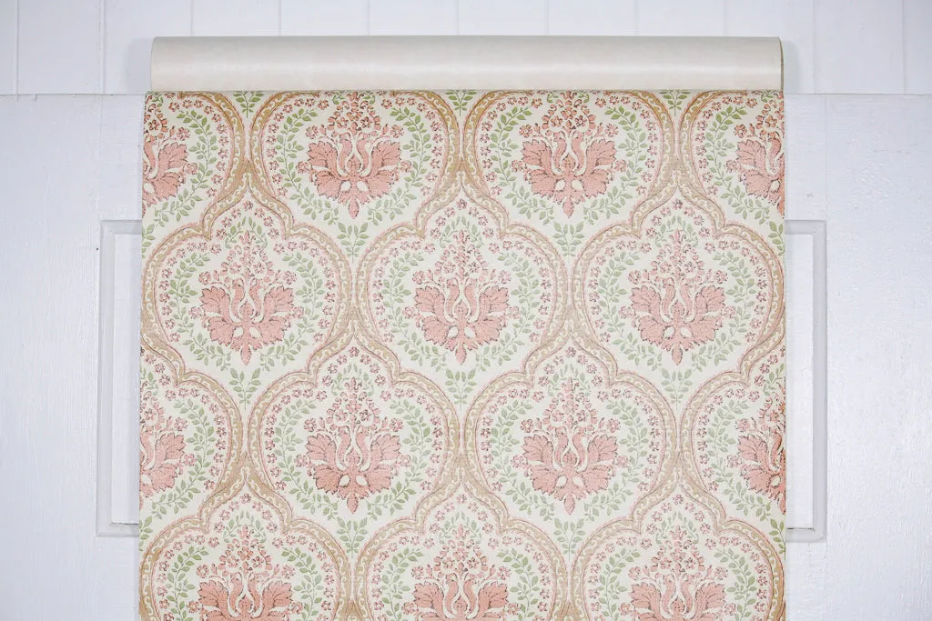 1970s Damask Vintage Wallpaper