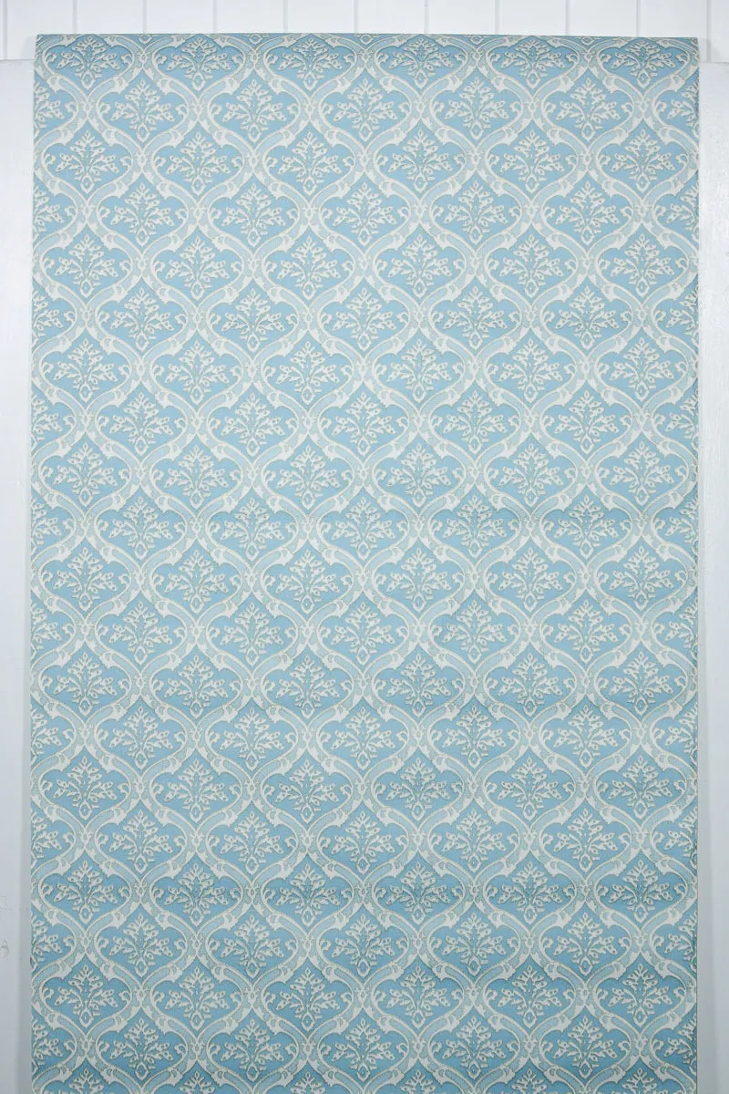 1970s Damask Vinyl Vintage Wallpaper