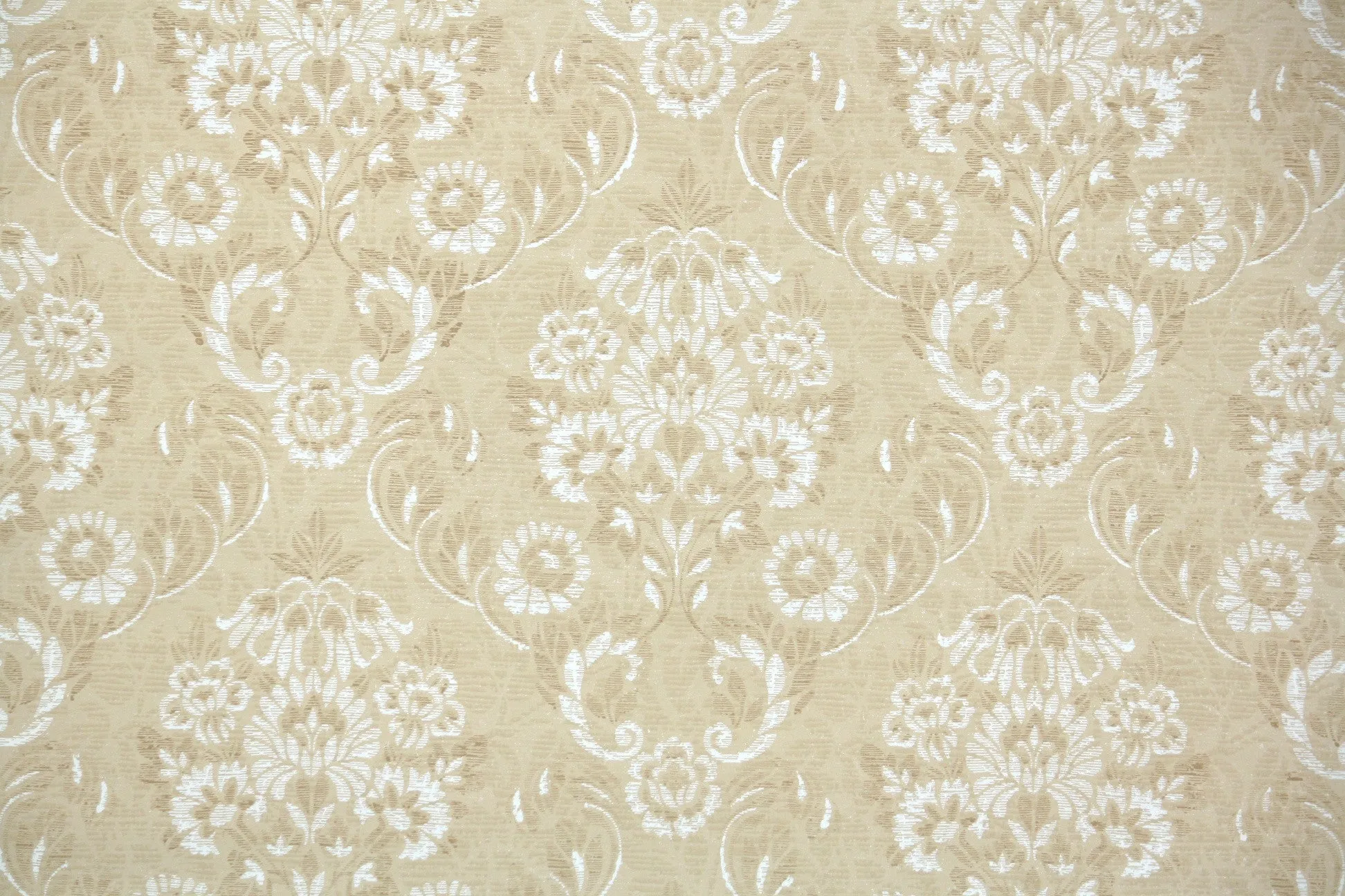 1970s Floral Damask Vintage Wallpaper