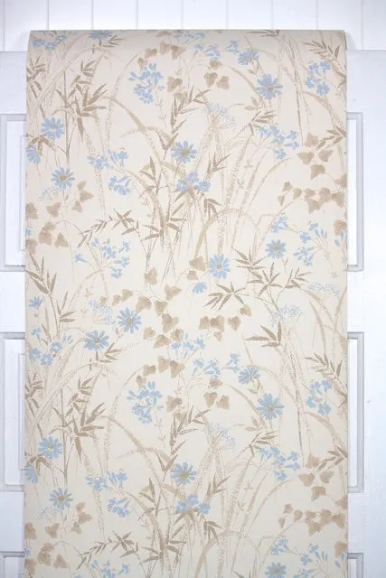 1970s Floral Vintage Wallpaper