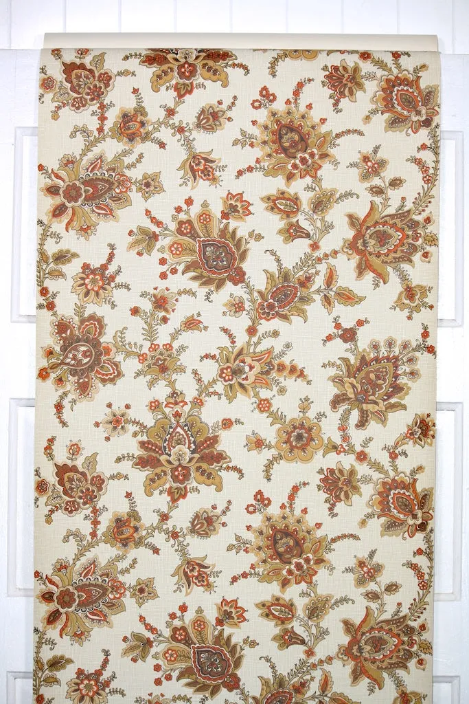 1970s Floral Vintage Wallpaper