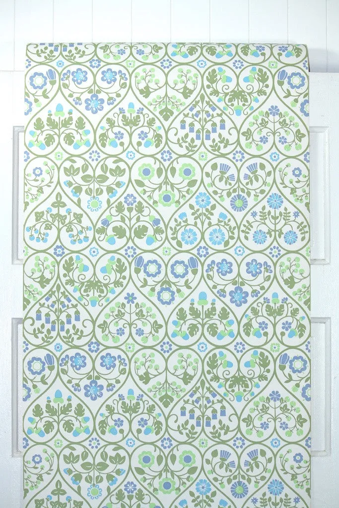 1970s Floral Vintage Wallpaper