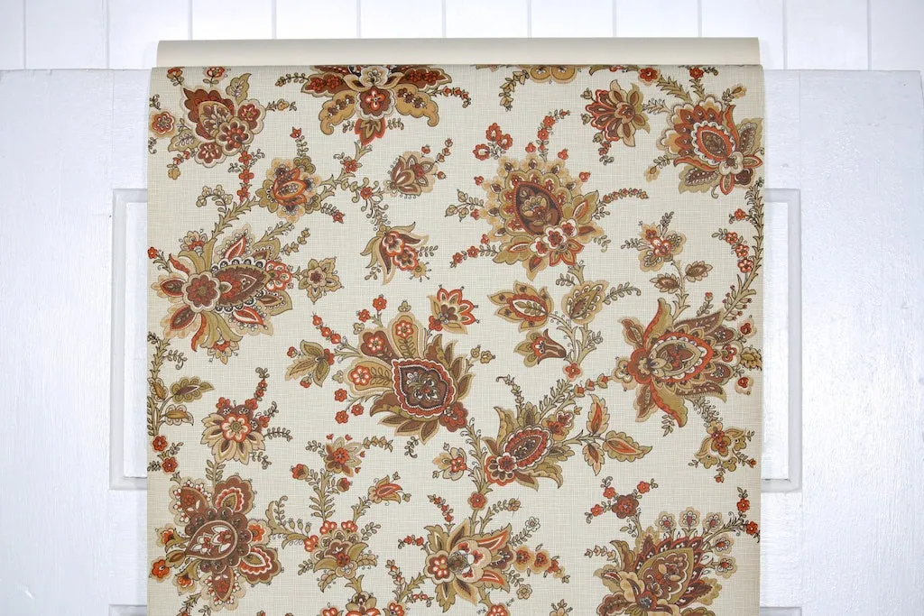 1970s Floral Vintage Wallpaper