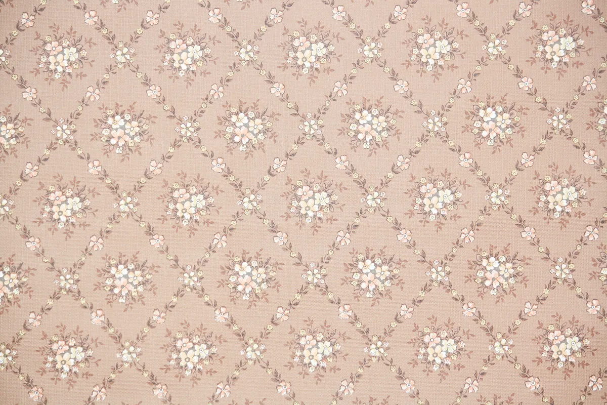 1970s Floral Vintage Wallpaper