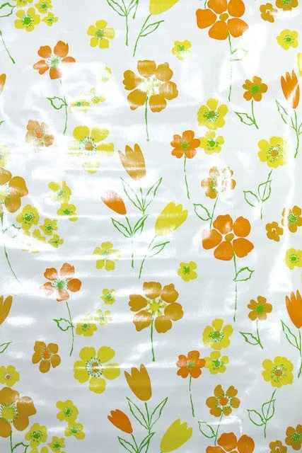 1970s Floral Vinyl Vintage Wallpaper