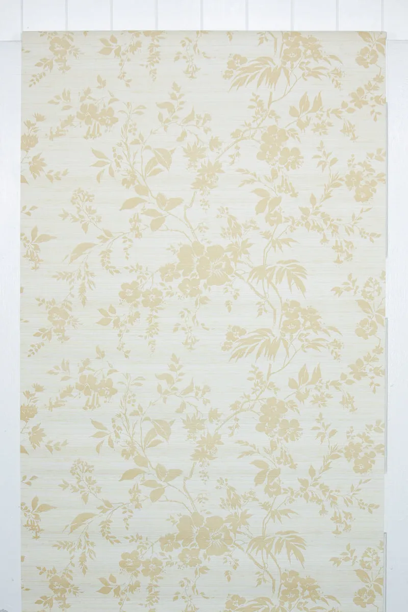 1970s Floral Vinyl Vintage Wallpaper