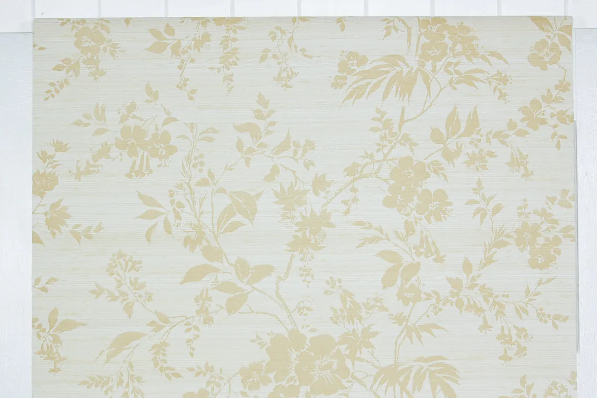 1970s Floral Vinyl Vintage Wallpaper