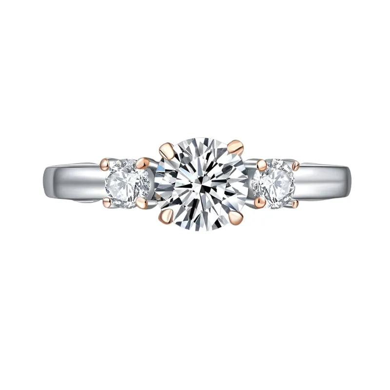 1ct Vintage Style Two Tone Ring
