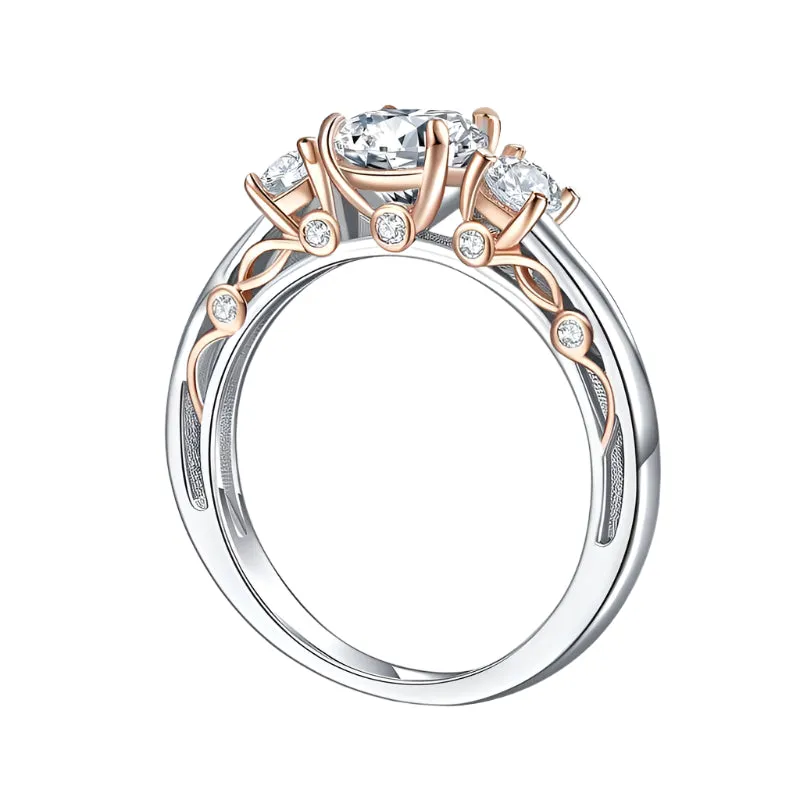 1ct Vintage Style Two Tone Ring