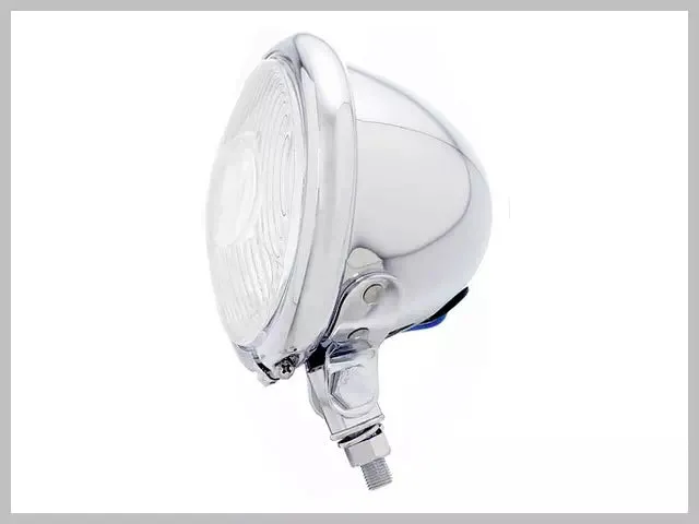 4.5" Vintage Chopper Style Headlight - Chrome