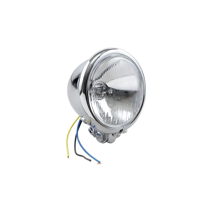 4.5" Vintage Chopper Style Headlight - Chrome
