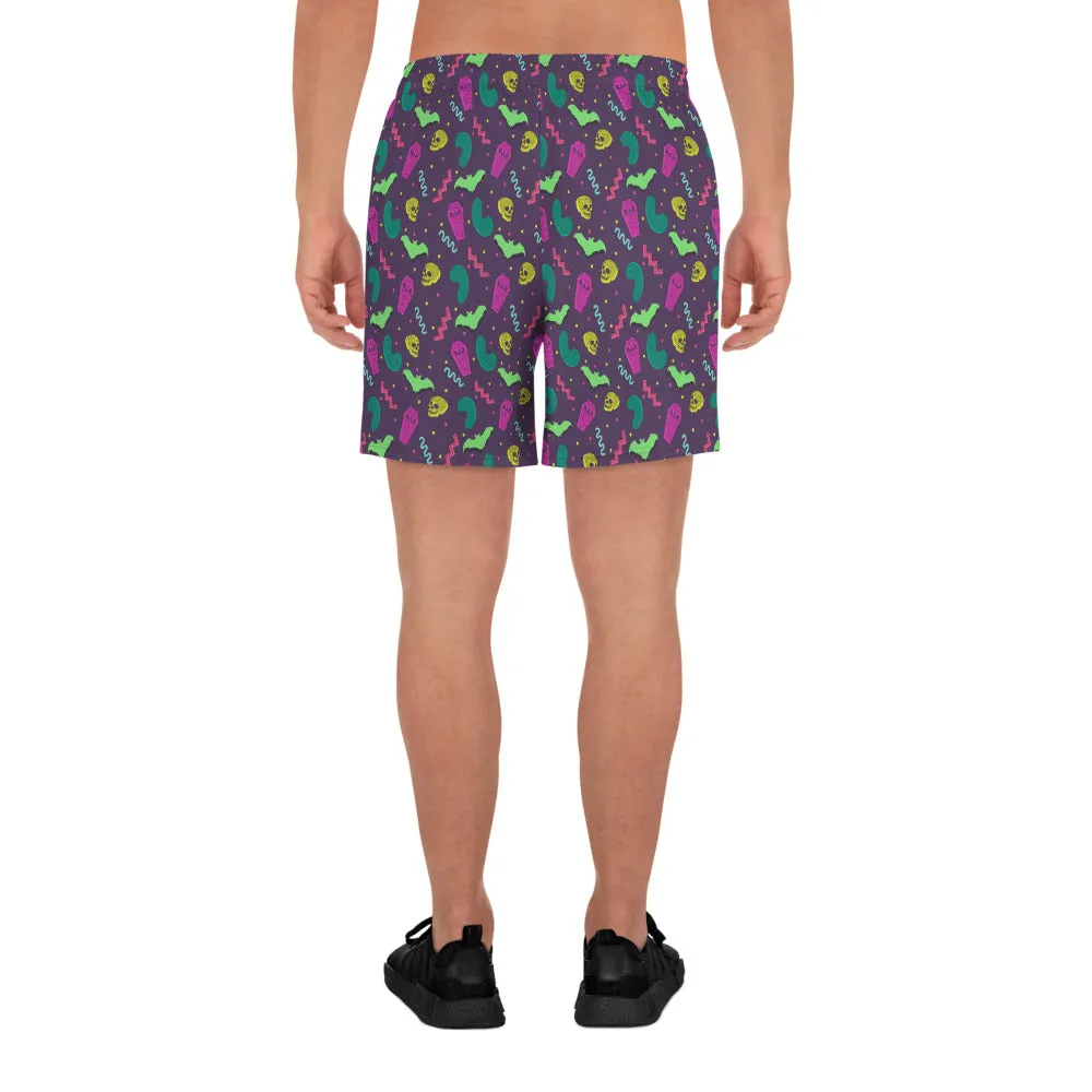 90s Style Goth Pattern Men's Athletic Long Shorts / All Over Print