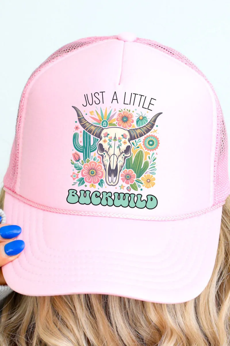 A Little Buckwild Otto Soft Pink Foam Front Trucker Hat