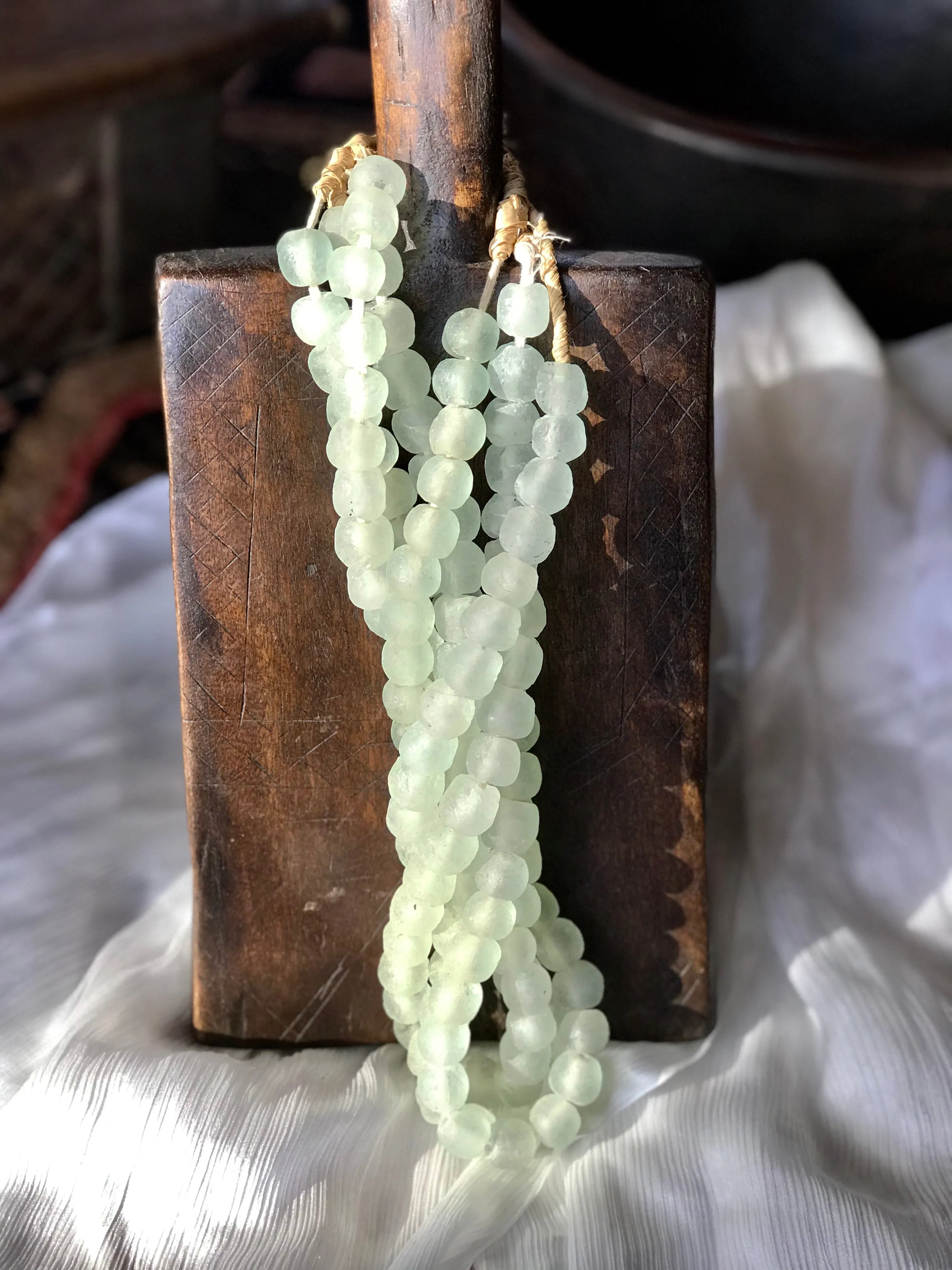 African Sea glass Beads | mint