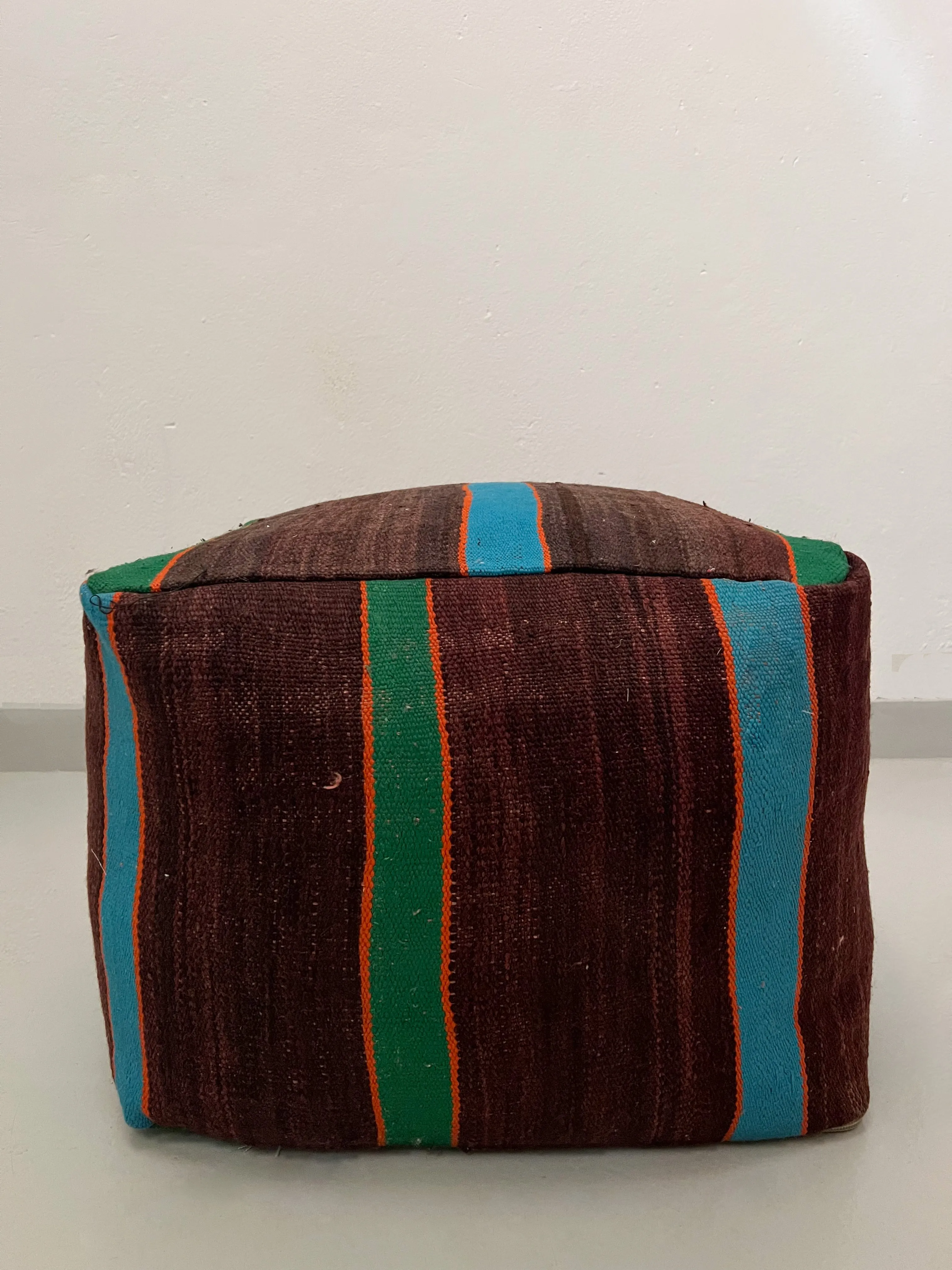 Ait Yadine Vintage Hanbel Pouf Square - Stripe