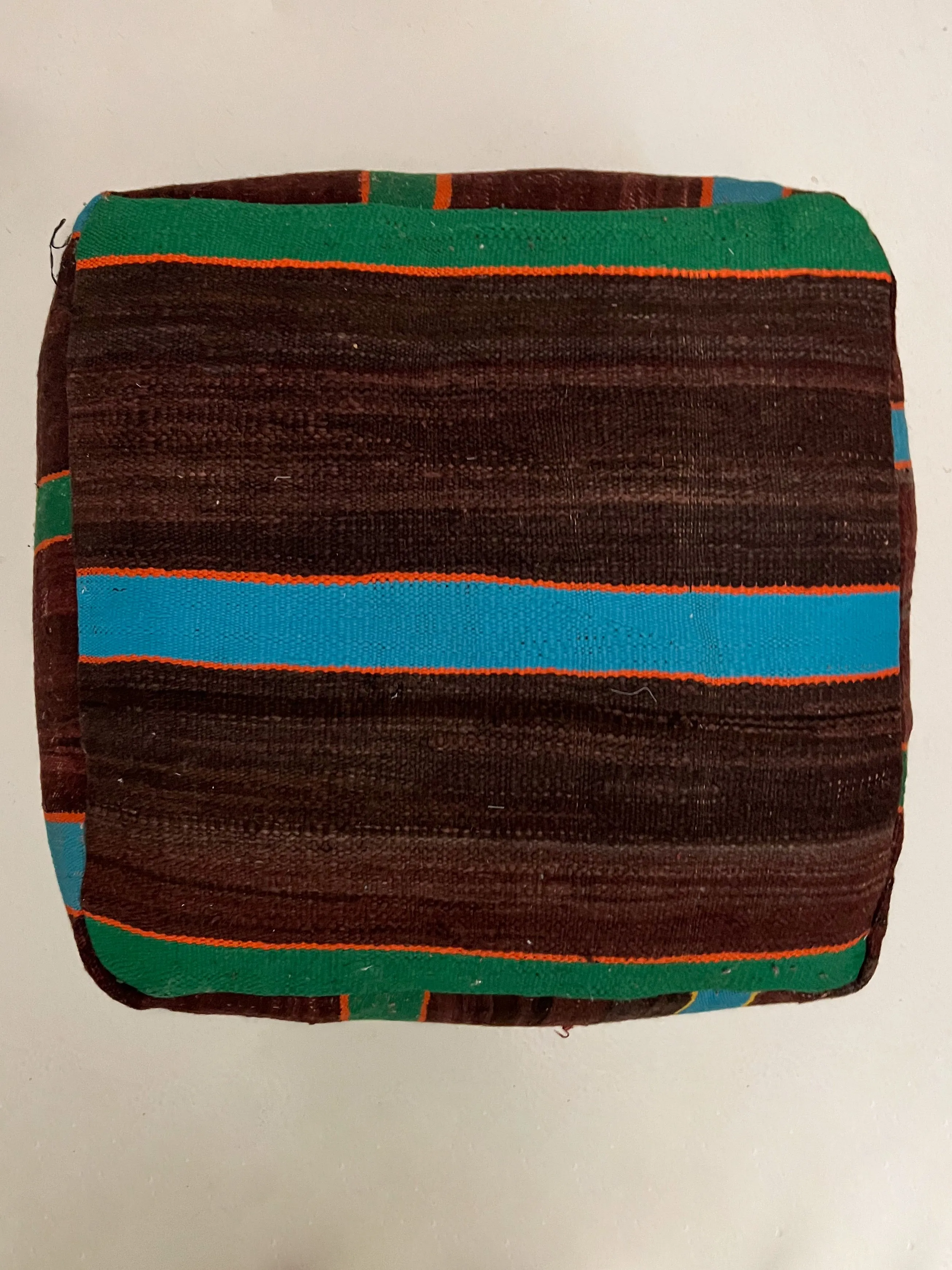 Ait Yadine Vintage Hanbel Pouf Square - Stripe