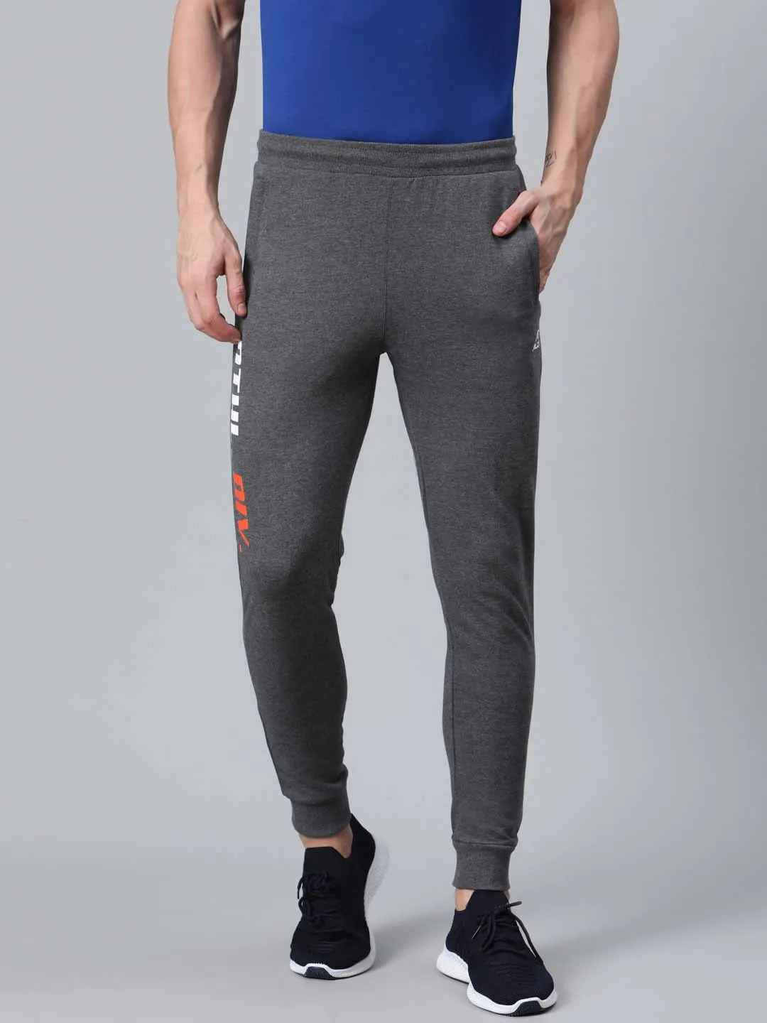 Alcis Men Charcoal Grey Solid Joggers