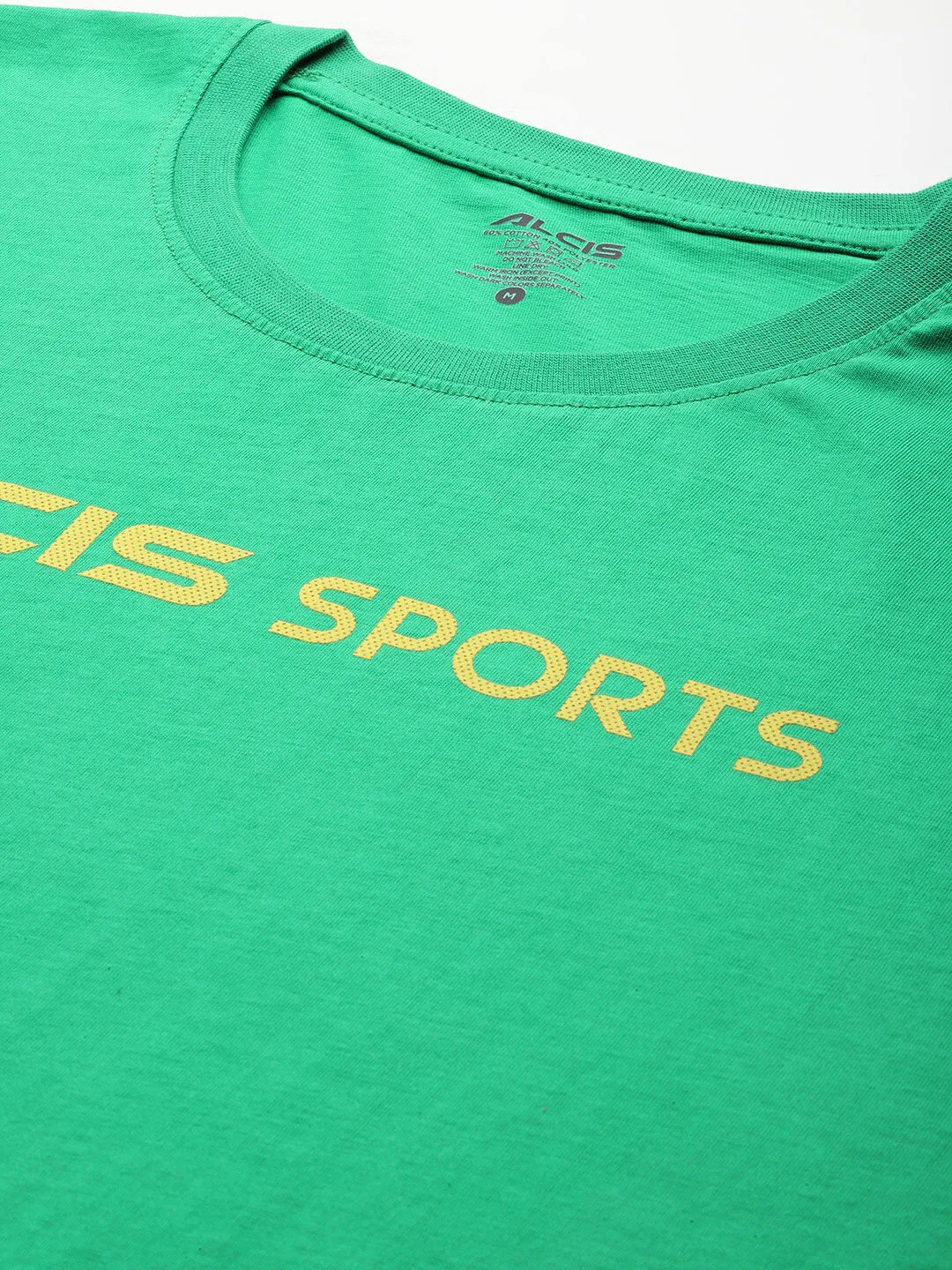 Alcis Men Green Typography Printed Sports T-shirt