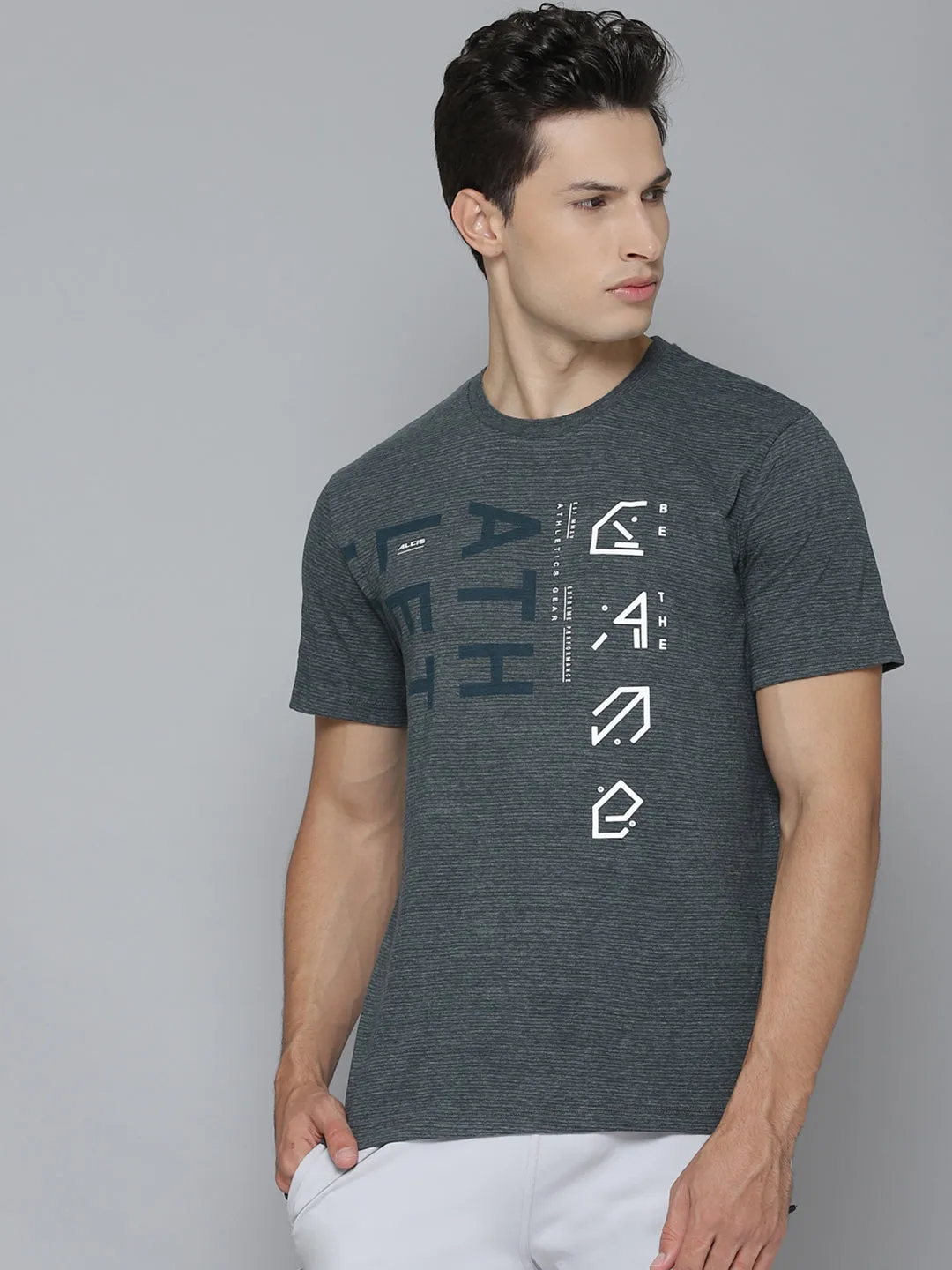 Alcis Men Printed Green Tshirts