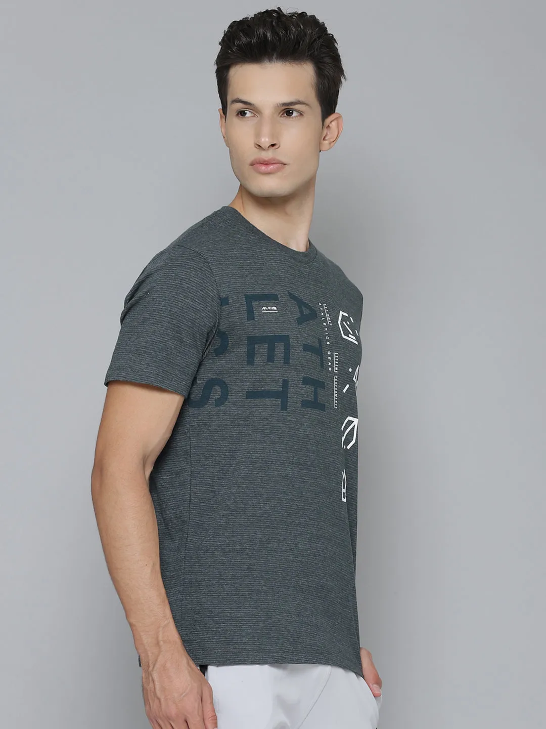 Alcis Men Printed Green Tshirts