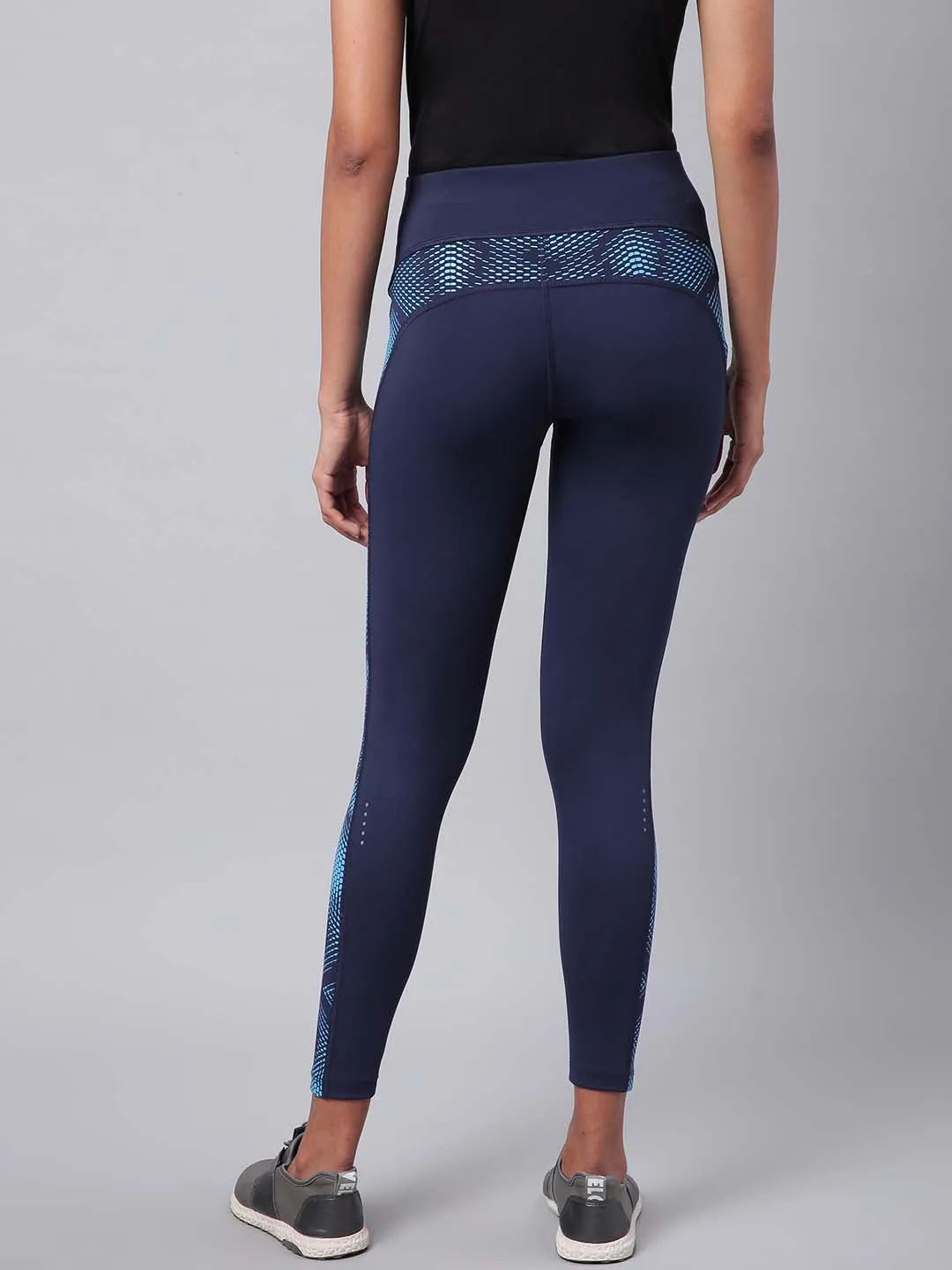 Alcis Women Navy Solid Training Tights
