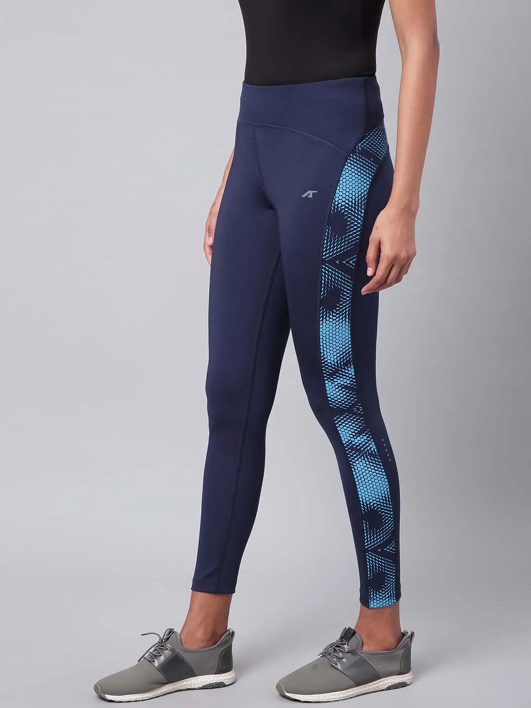 Alcis Women Navy Solid Training Tights