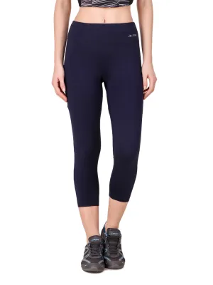Alcis Women Solid Navy Blue Tights