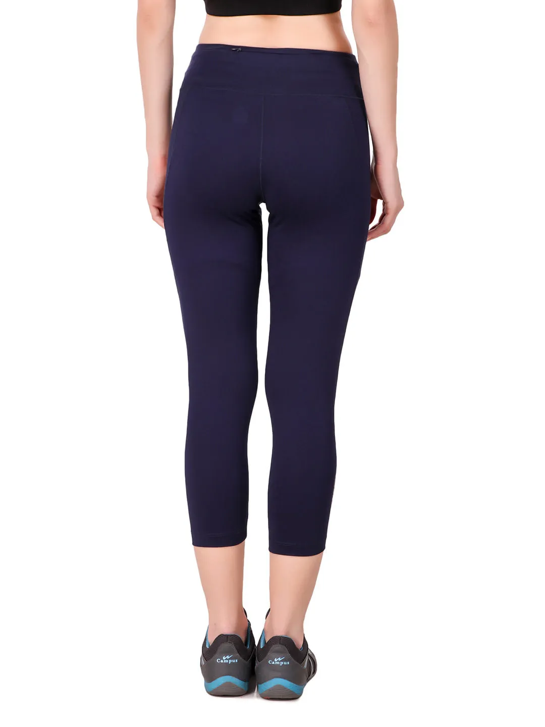Alcis Women Solid Navy Blue Tights