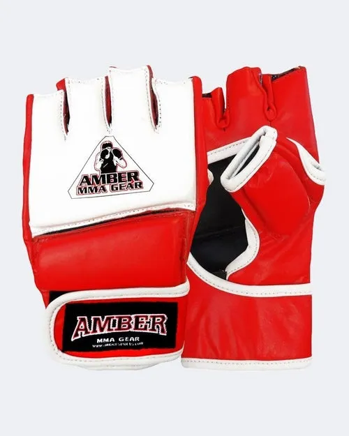 Amber Fight Gear Premium Leather MMA Amateur Competition Gloves: