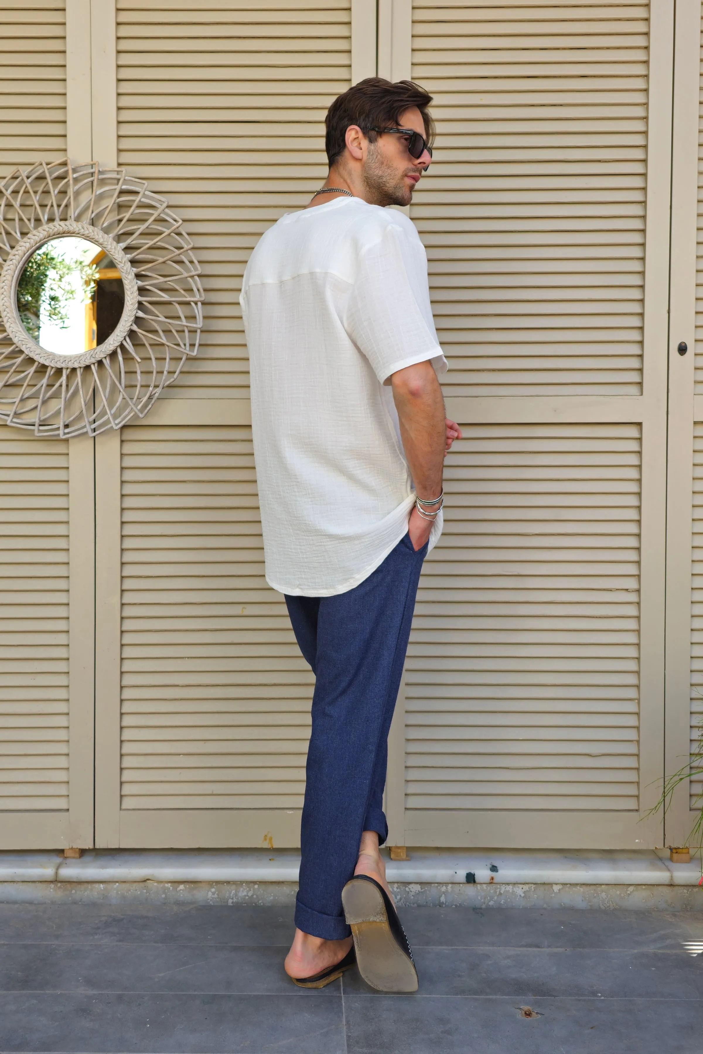 ARCHEUS Organic Cotton Double Gauze Shirt (White)