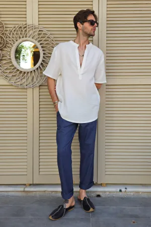ARCHEUS Organic Cotton Double Gauze Shirt (White)