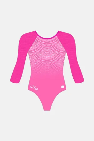 Aria Pink 3/4 Sleeve Leotard