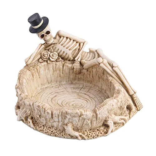 arythe Skull Ashtray Spooky Resin Halloween Decoration Desktop Ornament Collection