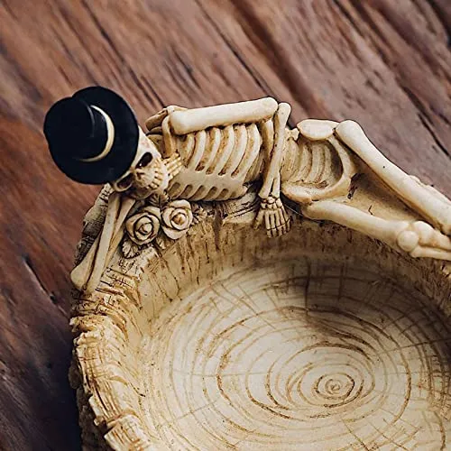 arythe Skull Ashtray Spooky Resin Halloween Decoration Desktop Ornament Collection
