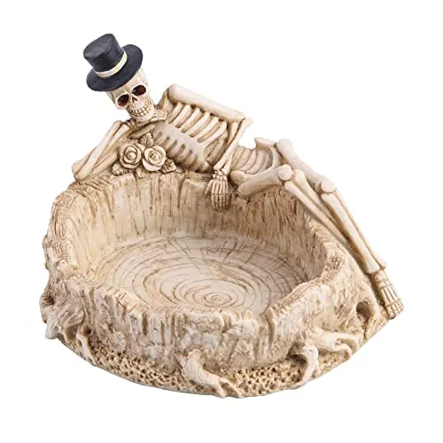 arythe Skull Ashtray Spooky Resin Halloween Decoration Desktop Ornament Collection